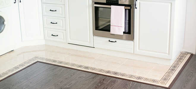 Как стыковать кафель и ламинат