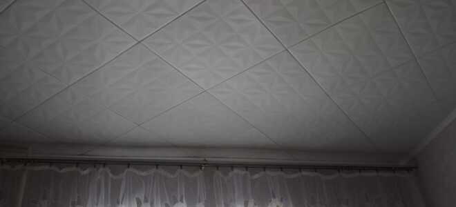 Поклейка потолочной плитки по диагонали