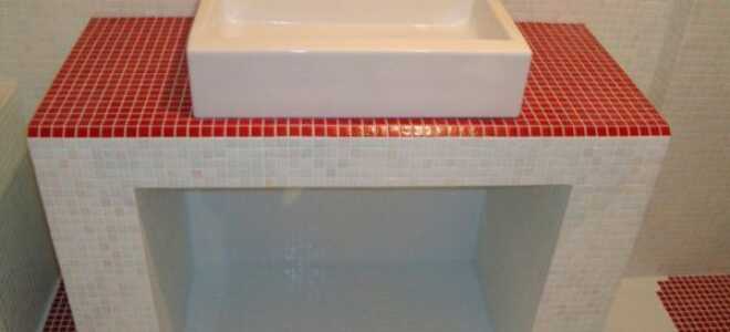 Изготовление красивой мозаичной столешницы в ванную