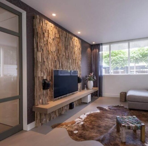 Деревянная мозаика в интерьере15