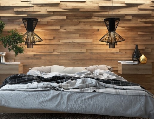 Деревянная мозаика в интерьере16