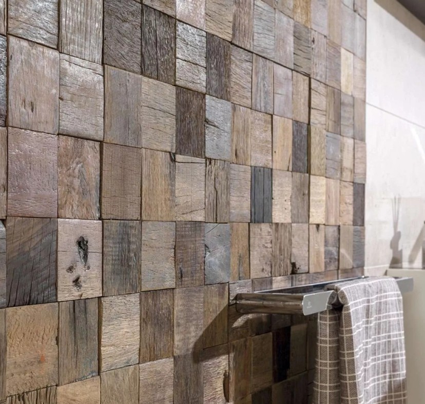 Деревянная мозаика в интерьере4