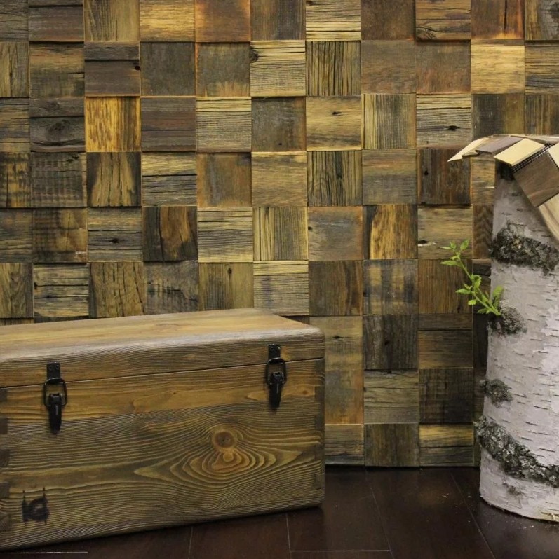 Деревянная мозаика в интерьере5