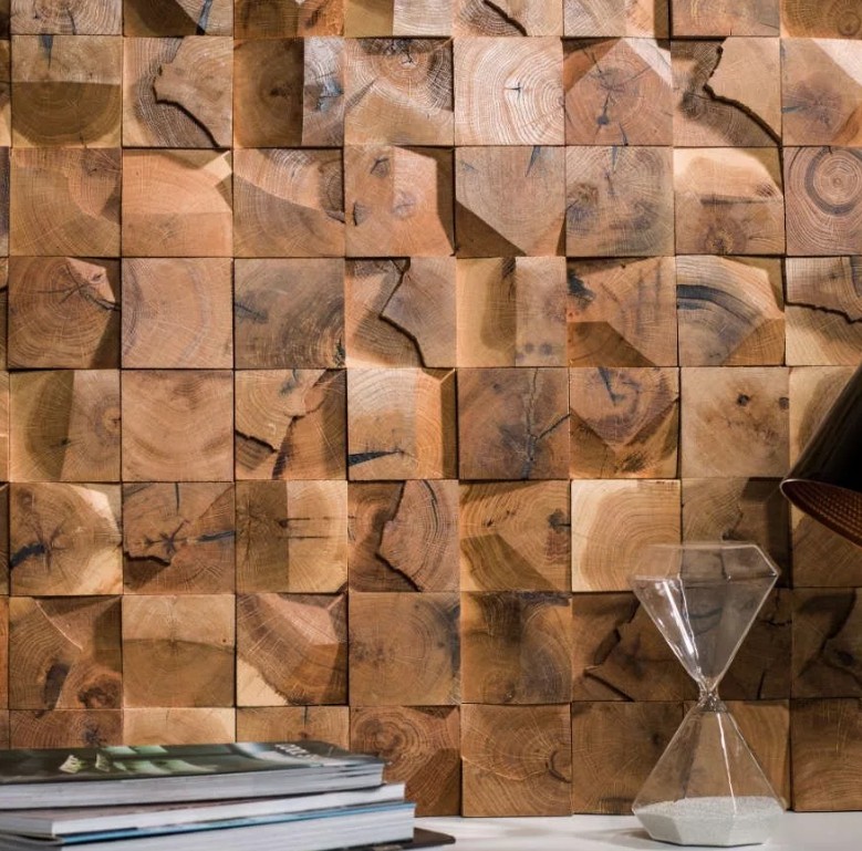 Деревянная мозаика в интерьере7