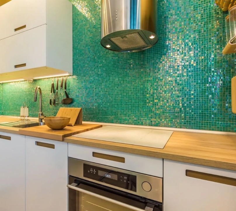 Плитка мозаика - фартук для кухни8
