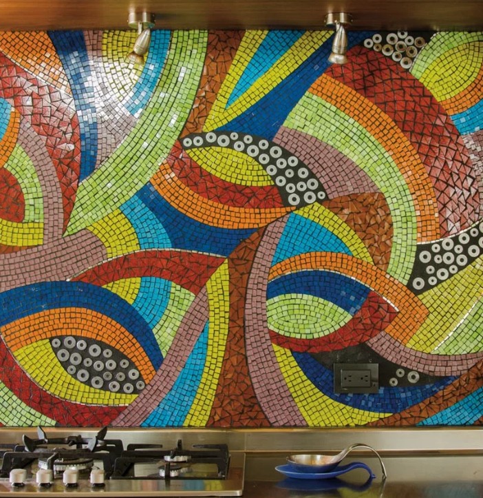 Смальта мозаика на стене2