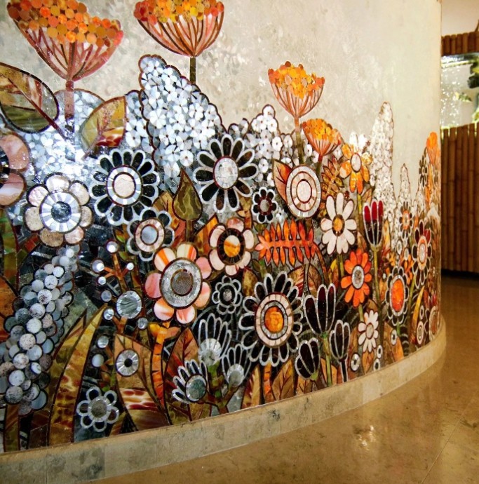 Смальта мозаика на стене3