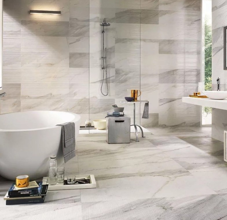 керамогранит в ванной на полу4