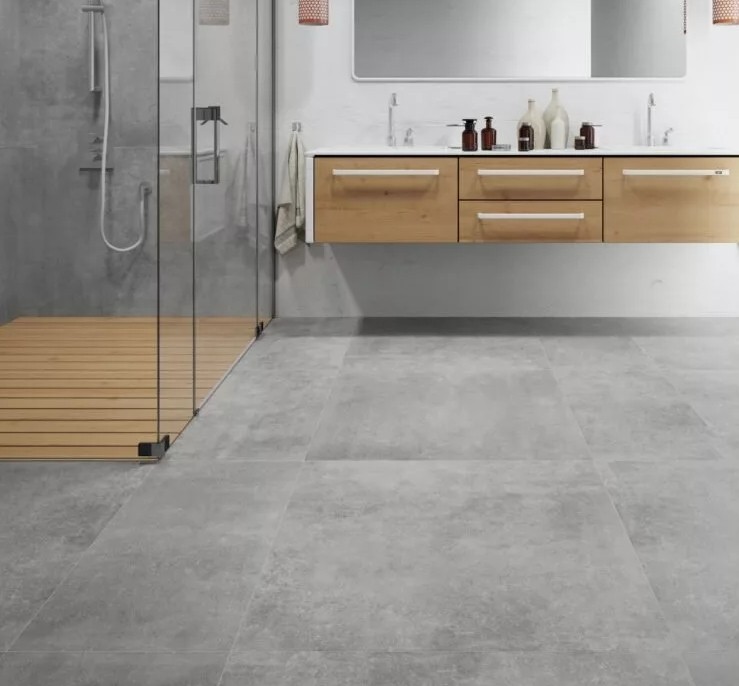 керамогранит в ванной на полу5