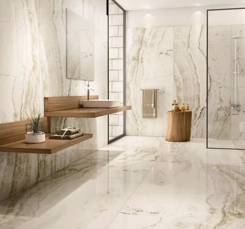 керамогранит в ванной на полу7