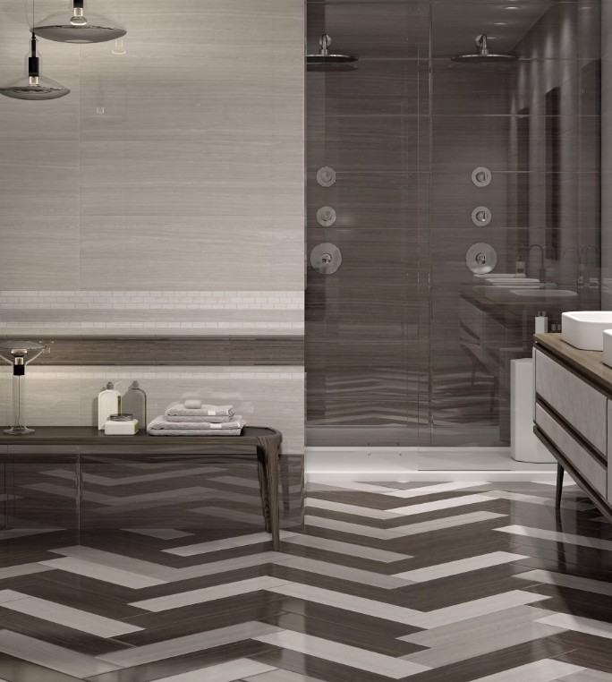 керамогранит в ванной на полу9