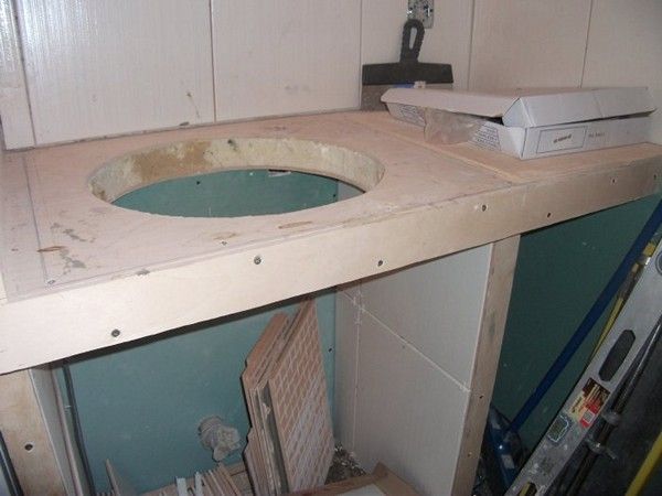 Столешница в ванную из гипсокартона – дешево и красиво!