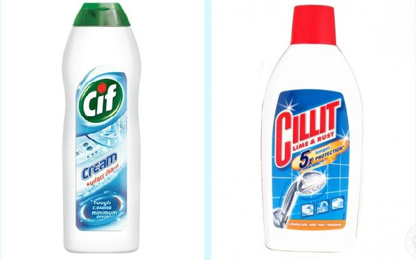 бытовые средства Cif и Sillit