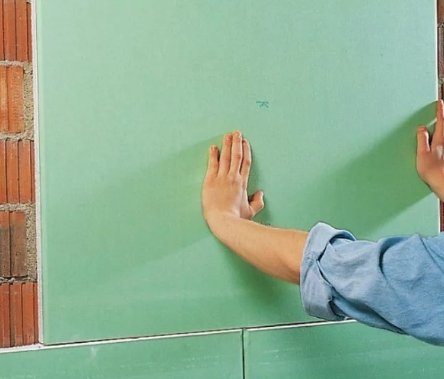 Установка гипсокартона на клей